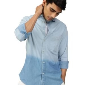 Andamen Casual Men Triblend Indigo Regular Fit Shirt